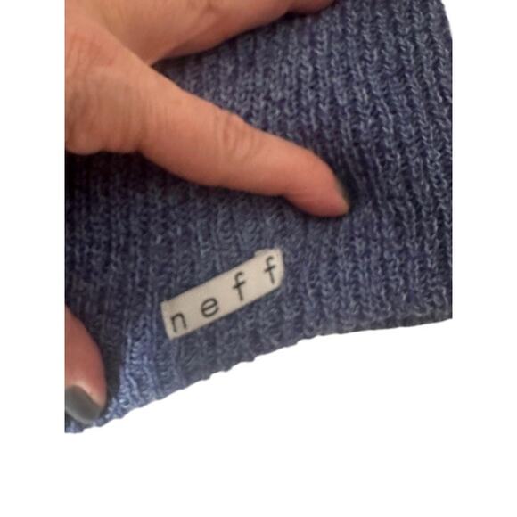 NEFF Navy Blue Stretch Knit Beanie Winter Hat Women - Picture 3 of 4